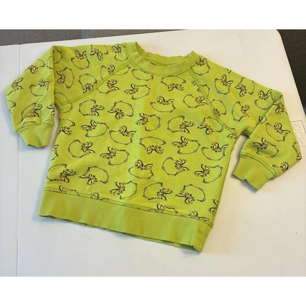 Kids Green Grinch Sweatshirt by Hanna Andersson, Size 4 (100 cm)